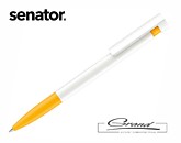 Ручка шариковая Liberty Basic Grip, белая с желтым