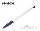 Ручка шариковая Liberty Basic Grip, белая с фиолетовым