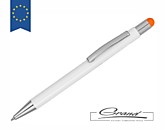 Ручка-стилус «Flowery», белая с оранжевым