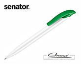 Ручка «Challenger Basic», белая с зеленым