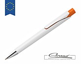 Ручка шариковая «Pavo White», белая с оранжевым