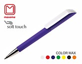 Ручка шариковая «Flow», покрытие soft touch с белым клипом