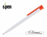 Ручка шариковая Dotto white, белая с оранжевым