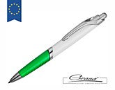 Ручка шариковая «Призма» в СПб, белая с зеленым