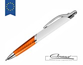 Ручка шариковая «Призма» в СПб, белая с оранжевым