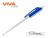 Ручка пластиковая шариковая «Vini White», белая с синим