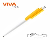 Ручка пластиковая шариковая «Vini White», белая с желтым