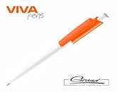 Ручка пластиковая «Vini White» в СПб, белая с оранжевым