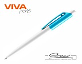 Ручка пластиковая шариковая «Vini White», белая с голубым
