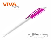 Ручка пластиковая шариковая «Vini White», белая с розовым