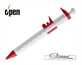 Ручка шариковая «Штангенциркуль», белая с красным