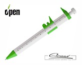 Ручка шариковая «Штангенциркуль», белая с зеленым