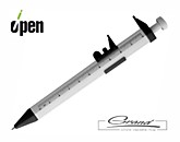 Ручка шариковая «Штангенциркуль», белая с черным
