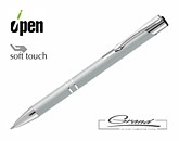 Ручка шариковая Keskus Soft Touch, серебристая
