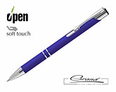 Ручка шариковая Keskus Soft Touch, ярко-синяя