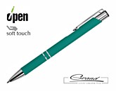 Ручка шариковая Keskus Soft Touch, бирюзовая