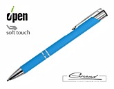 Ручка шариковая Keskus Soft Touch, голубая