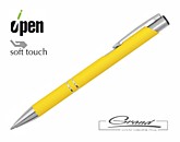 Ручка шариковая Keskus Soft Touch, желтая