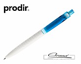 Ручка шариковая «Prodir QS01 PMT-T», белая с голубым