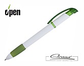 Ручка шариковая  «Selena», белая с зеленым