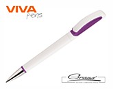 Ручка пластиковая шариковая «Tek», белая с фиолетовым