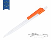 Промо-ручка шариковая «Equality White» , белая с оранжевым