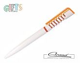 Ручка пластиковая «Spiral», белая с оранжевым