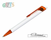 Ручка шариковая «Bastion», белая с оранжевым