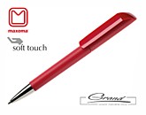 Ручка шариковая «Flow», покрытие soft touch, красная