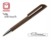 Ручка шариковая «Flow», покрытие soft touch, коричневая