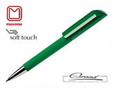 Ручка шариковая «Flow», покрытие soft touch, зеленая
