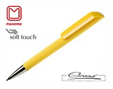 Ручка шариковая «Flow», покрытие soft touch, желтая