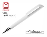 Ручка шариковая «Flow», покрытие soft touch, белая