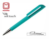 Ручка шариковая «Flow», покрытие soft touch, аквамарин