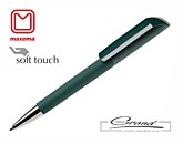 Ручка шариковая «Flow», покрытие soft touch, темно-зеленая