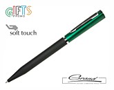 Ручка шариковая «Content», черная с зеленым