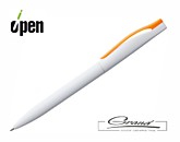 Ручка шариковая «Pin», белая с оранжевым