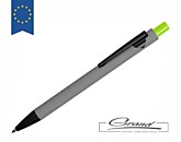 Ручка металлическая «Snap», серая с зеленым в СПб