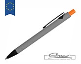 Ручка металлическая «Snap», серая с оранжевым