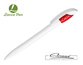 Промо-ручка шариковая «Golf White», белая с красным
