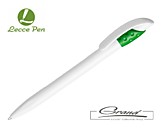 Промо-ручка шариковая «Golf White», белая с зеленым