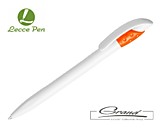 Промо-ручка шариковая «Golf White», белая с оранжевым